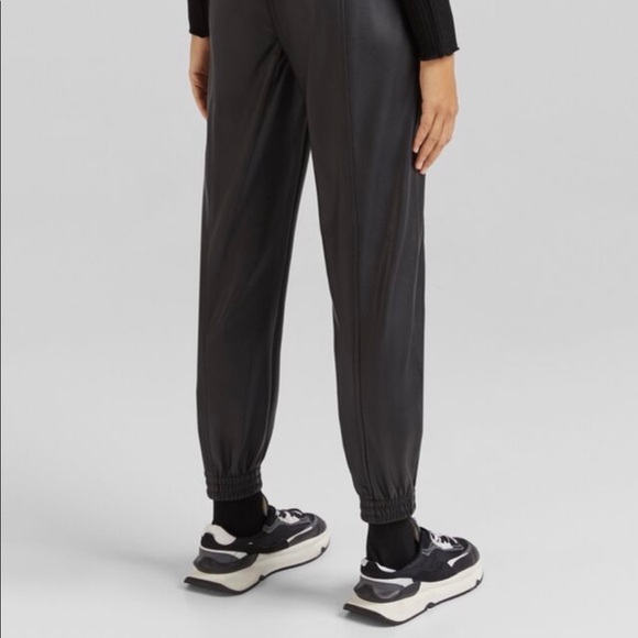 Bershka Faux Leather Joggers - Picture 3 of 3